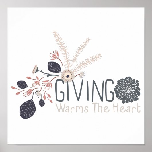 Het geeft de armen de hartspatterende bloemen poster (Voorkant)