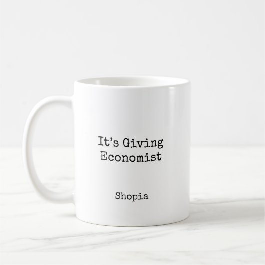 Het geeft de econoom een persoonlijk tintje koffiemok (Links)
