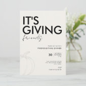 Het geeft vrienden - Elegante eenvoudige Friendsgi Kaart (Staand voorkant)