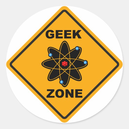 Het geek zone teken ronde sticker (Voorkant)