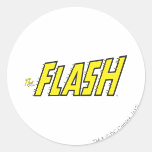 Het geel van de Logo van de Flits Ronde Sticker