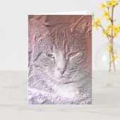 Het geëtste Wenskaart van het Katje Kaart (Gele Bloem)