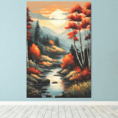 Het gefluister van de Autumn Stream Canvas Afdruk (Insitu (Houten vloer))