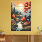 Het gefluister van de Autumn Stream Canvas Afdruk (Insitu (Woonkamer))
