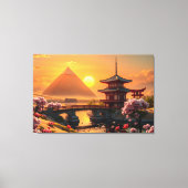 Het gefluister van de eeuwigheid: Sakura Bridge Canvas Afdruk (Voorkant)