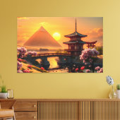 Het gefluister van de eeuwigheid: Sakura Bridge Canvas Afdruk (Insitu (Woonkamer))