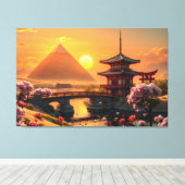 Het gefluister van de eeuwigheid: Sakura Bridge Canvas Afdruk (Insitu (Houten vloer))