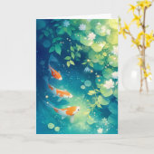 Het gefluister van de Koi Pond Kaart (Gele Bloem)
