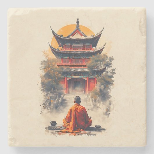 Het gefluister van de Pagode Stenen Onderzetter (Voorkant)
