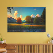 Het gefluister van de Wild Meadow Plaque Canvas Afdruk (Insitu (Woonkamer))