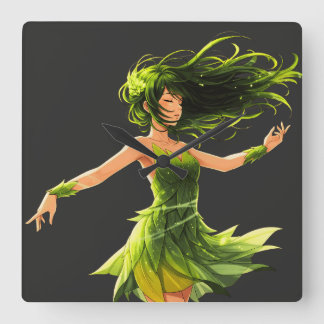 Het gefluister van de wind vierkante klok