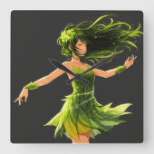 Het gefluister van de wind vierkante klok (Voorkant)