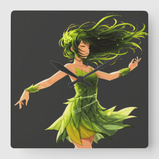 Het gefluister van de wind vierkante klok