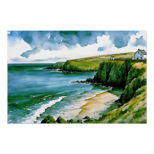 Het gefluister van het Keltische Zee Perfect Poster (Voorkant)