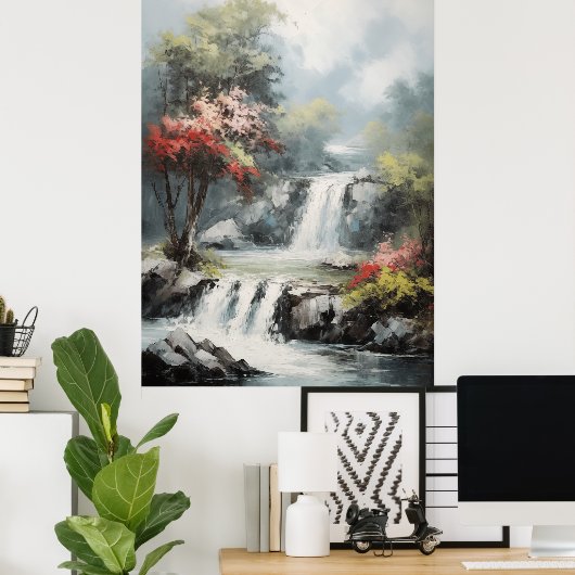Het gefluister van het Waterval Poster (Thuiskantoor)