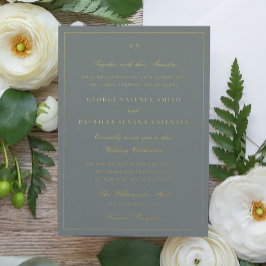 Het gefomde Elegant Monogram Sage Green Wedding Folie Uitnodiging