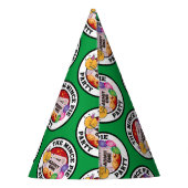 Het gehakt Pie Party Pet (groen bkgrd) Feesthoedjes (Achterkant)