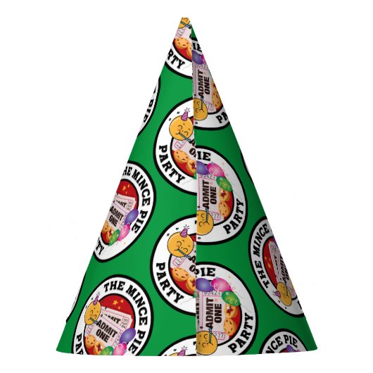 Het gehakt Pie Party Pet (groen bkgrd) Feesthoedjes (Achterkant)