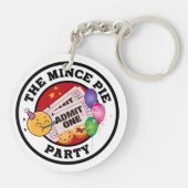 Het gehakt taartfeest - iedereen welkom sleutelhanger (Achterkant)