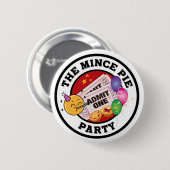 Het gehakt taartfeest ronde button 5,7 cm (Voorkant /achterkant)