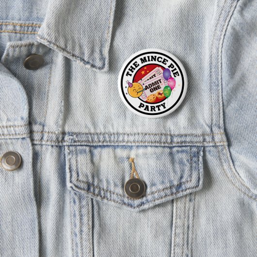 Het gehakt taartfeest ronde button 5,7 cm (In situ)