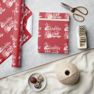 Het gehakte koffie is mijn liefdesAmerikaans rood Cadeaupapier