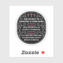 Het geheim om van goede wijn te genieten sticker