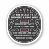 Het geheim om van goede wijn te genieten sticker (Voorkant)