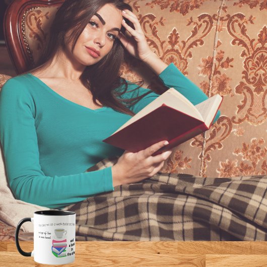 Het geheim van een evenwichtig leven, thee en een  mok