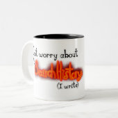 Het geheim van een schrijver tweekleurige koffiemok (Voorkant links)