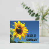 Het geheim van geluk is complete onwetendheid briefkaart (Staand voorkant)