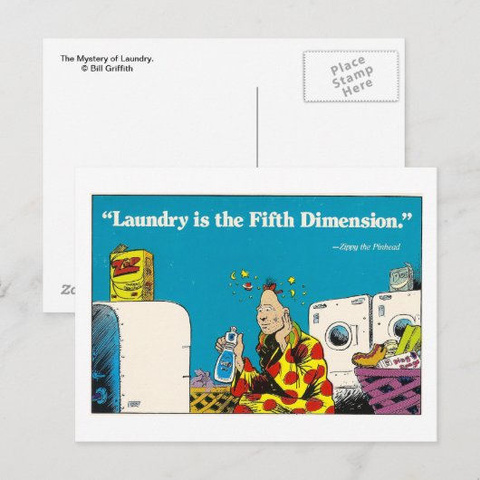 Het geheim van het Briefkaart van de Wasserij (Voorkant / Achterkant)