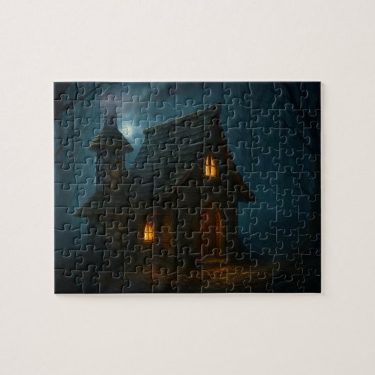 Het geheim van het heksenhuis in het bos legpuzzel (Horizontaal)