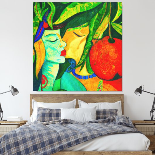 Het geheim van het schilderij Mango II Canvas Afdruk (Insitu (Slaapkamer))