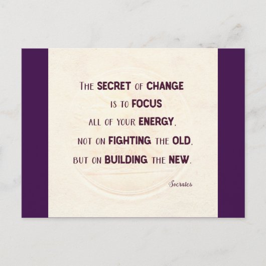 Het geheim van verandering briefkaart (Voorkant)