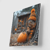 Het geheime bosfeest van het eekhoorn Ai afbeeldin Vierkante Klok (Hoek)