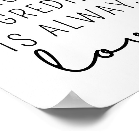 Het geheime ingrediënt is altijd liefde poster (Hoek)