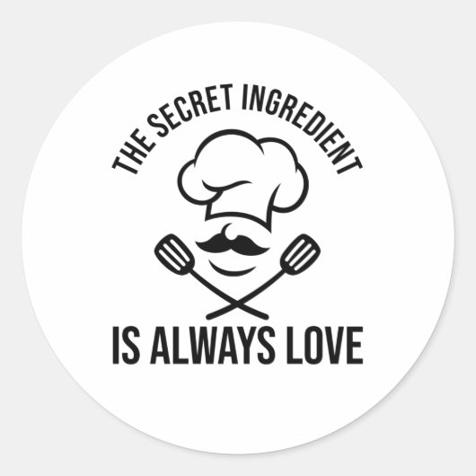 HET GEHEIME INGREDIËNT IS ALTIJD LIEFDE RONDE STICKER (Voorkant)