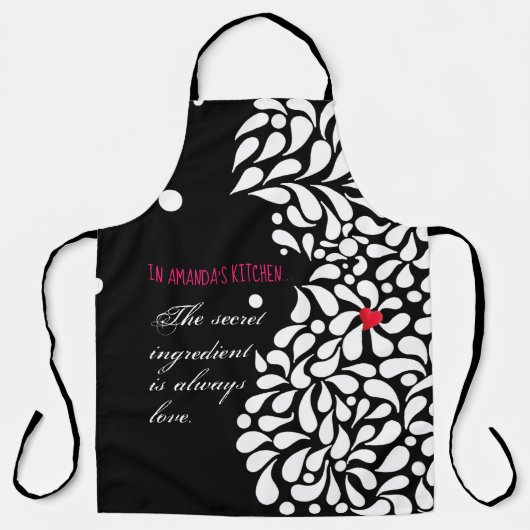 Het geheime ingrediënt is liefde gepersonaliseerd  schort (Voorkant)