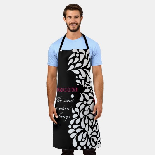 Het geheime ingrediënt is liefde gepersonaliseerd  schort (Gedragen)