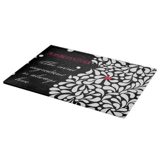 Het geheime ingrediënt is liefde gepersonaliseerd snijplank (Hoek)