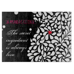 Het geheime ingrediënt is liefde gepersonaliseerd snijplank