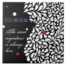 Het geheime ingrediënt is liefde gepersonaliseerd tegeltje