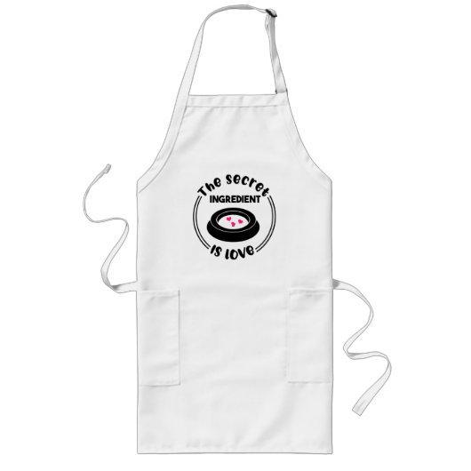 Het Geheime Ingrediënt Is Love Hearts Chef's Gift Lang Schort (Voorkant)