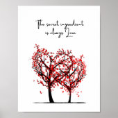 Het geheime ingrediënt is Love Red Tree Hearts Poster (Voorkant)