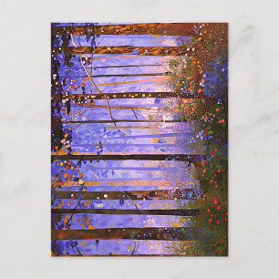 Het geheime pad van de herten - Brede boslandschap Briefkaart