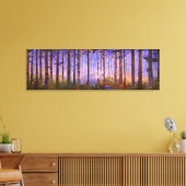 Het geheime pad van de herten - Brede boslandschap Canvas Afdruk (Insitu (Woonkamer))