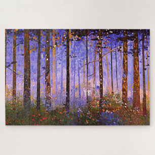 Het geheime pad van de herten - Brede boslandschap Legpuzzel