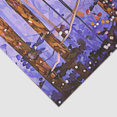 Het geheime pad van de herten - Brede boslandschap Tissuepapier (Detail)