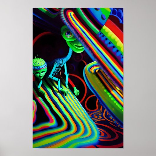 Het geheime verjaardagsfeestje Ken Gage Surrealism Poster (Voorkant)